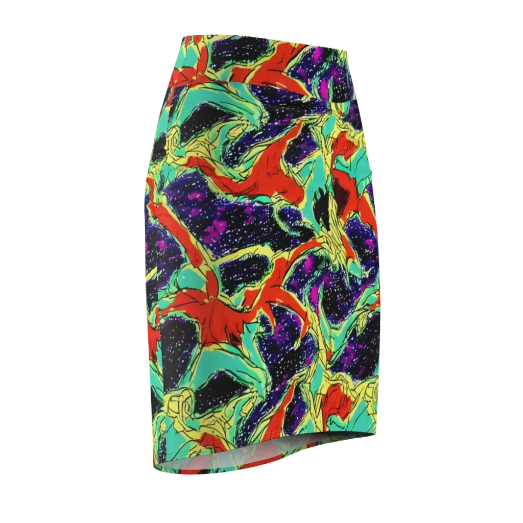 Psychedelic Canopy on Pencil Skirt — Front Side