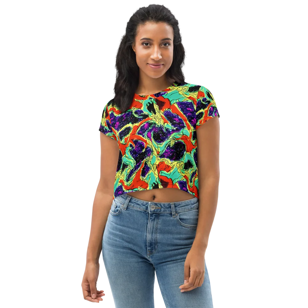 Psychedelic Canopy on Crop Tee — Front