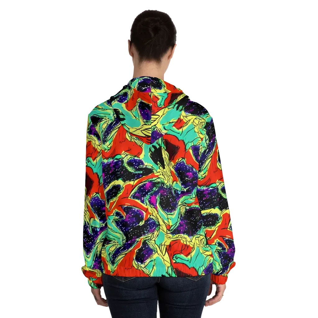 Psychedelic Canopy on Women's Full-Zip Hoodie — Back On Person