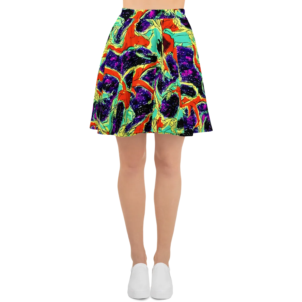 Psychedelic Canopy on Skater Skirt — Front