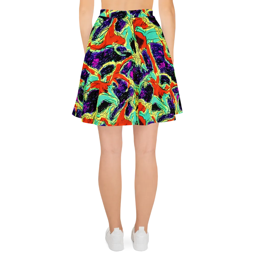 Psychedelic Canopy on Skater Skirt — Back