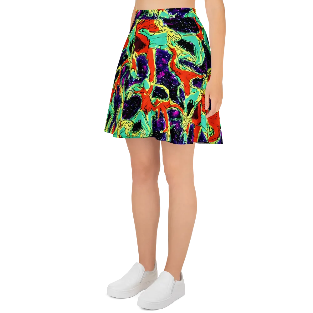 Psychedelic Canopy on Skater Skirt — Left