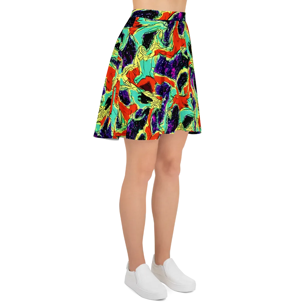 Psychedelic Canopy on Skater Skirt — Right