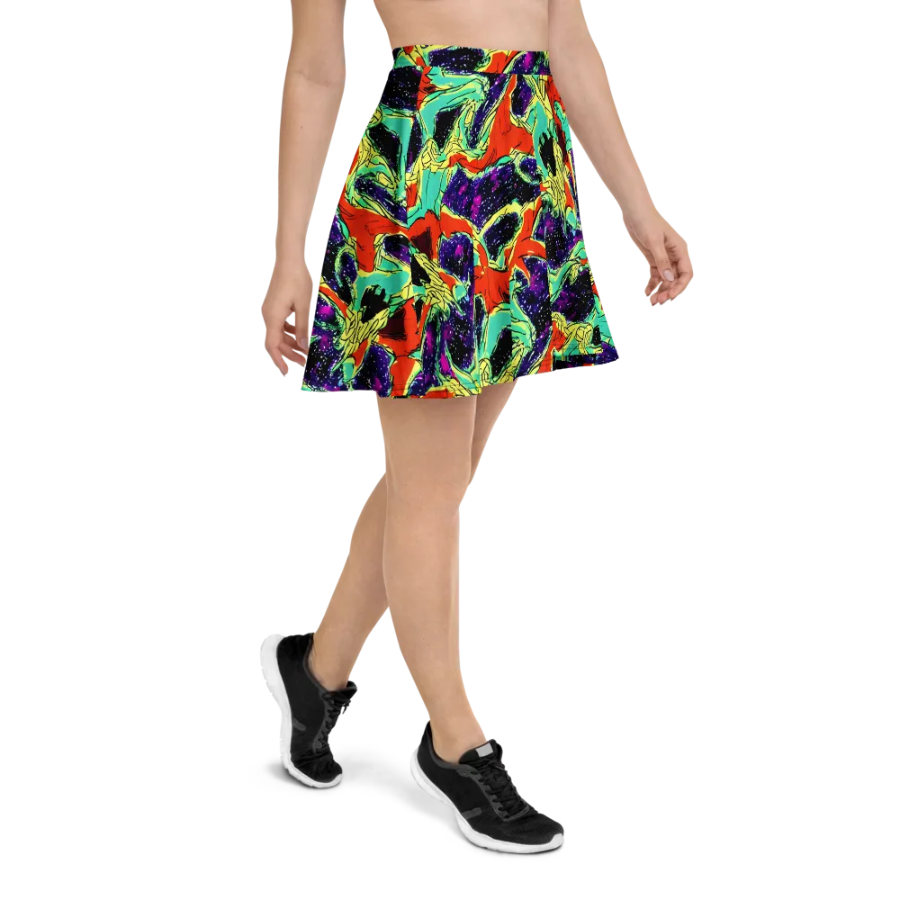 Psychedelic Canopy on Skater Skirt — Right