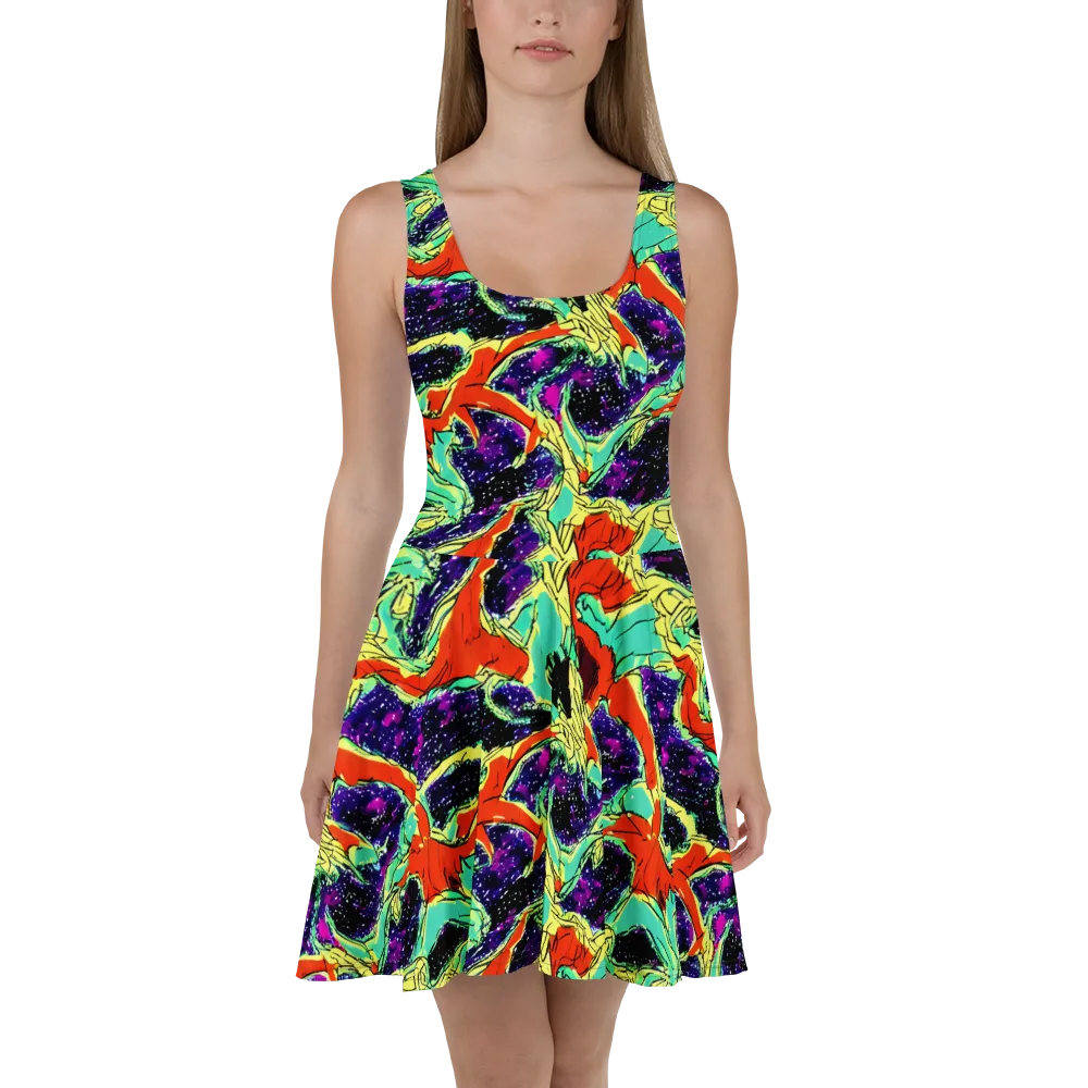 Psychedelic Canopy on Skater Dress — Front
