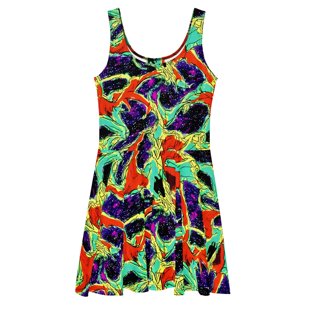 Psychedelic Canopy on Skater Dress — Front
