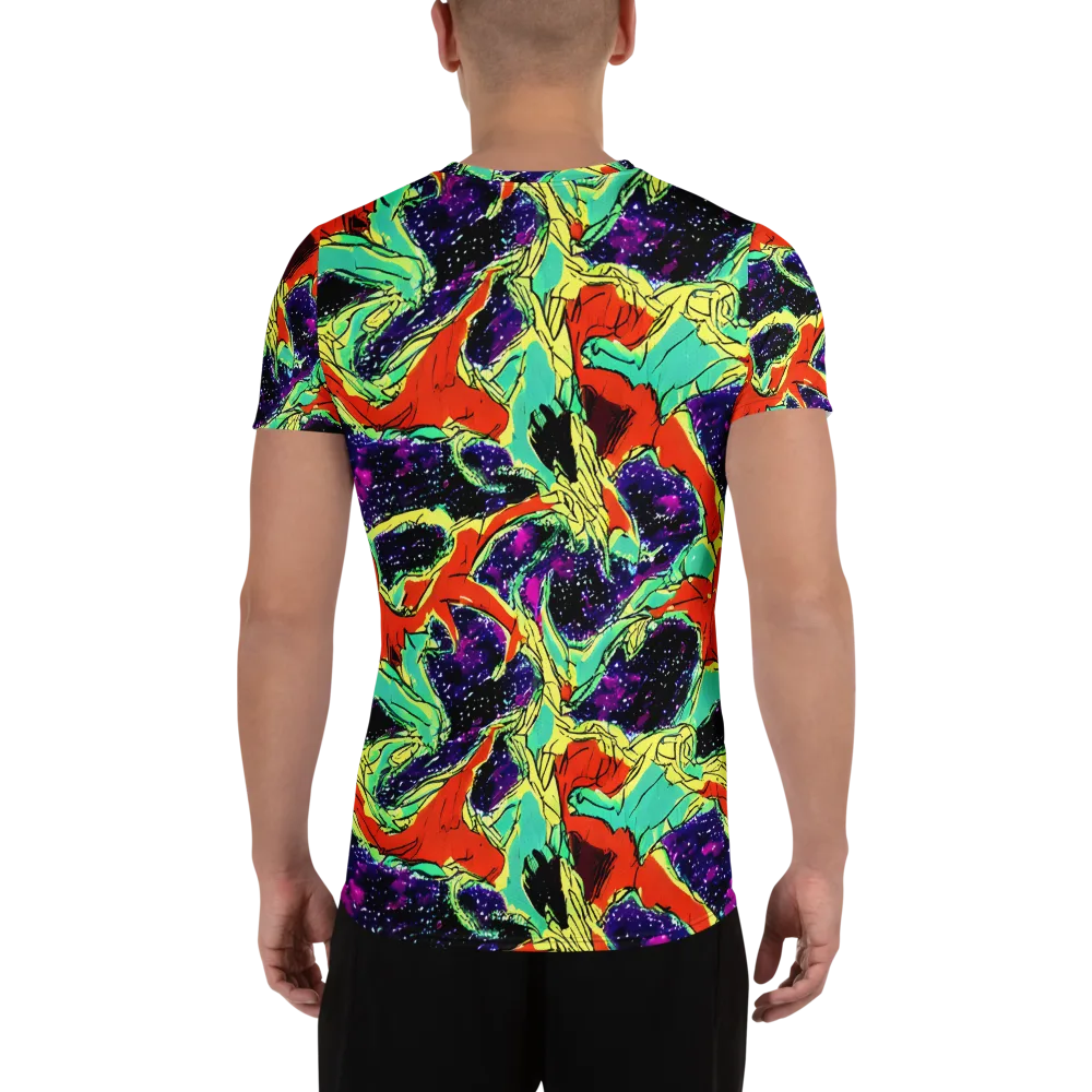 Psychedelic Canopy on Men's Athletic T-Shirt — Back