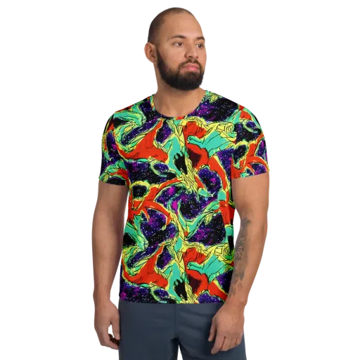 Psychedelic Canopy on a Men's Athletic T-Shirt