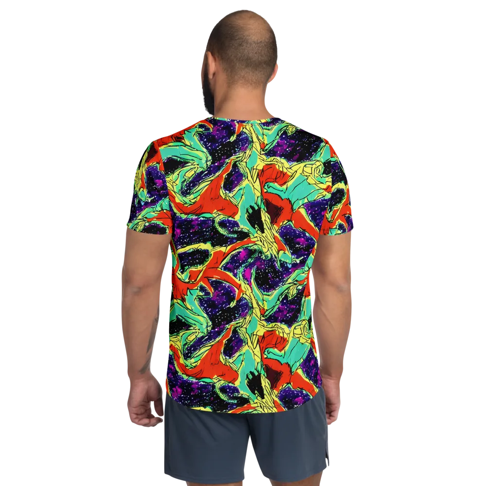 Psychedelic Canopy on Men's Athletic T-Shirt — Back