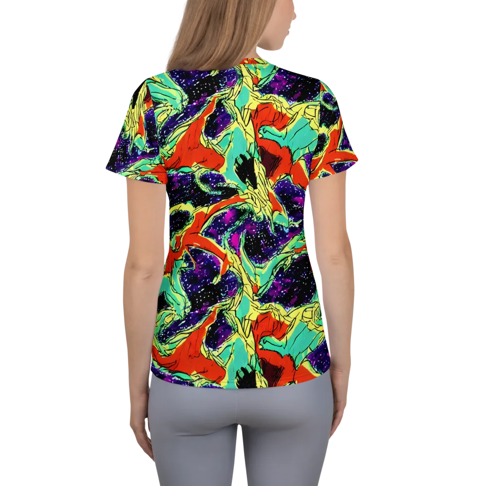 Psychedelic Canopy on Women's Athletic T-Shirt — Back