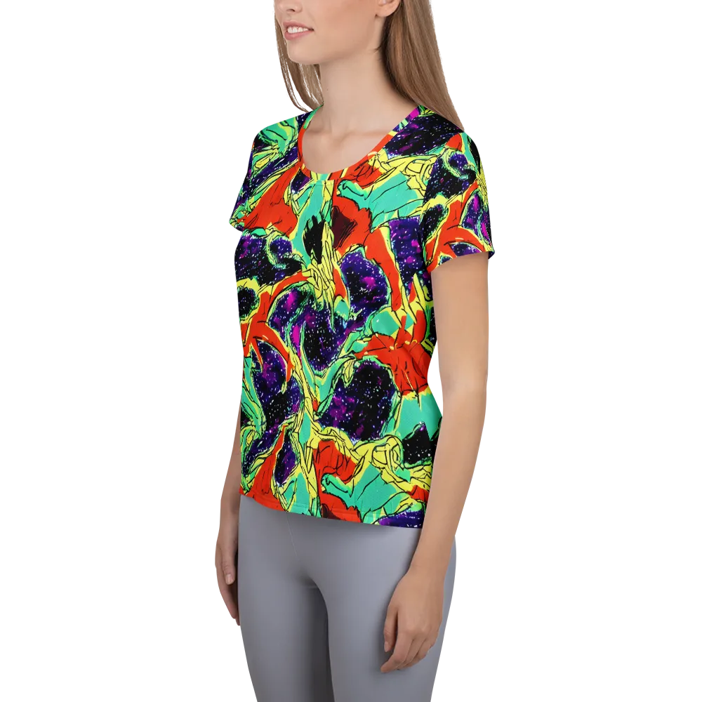 Psychedelic Canopy on Women's Athletic T-Shirt — Left