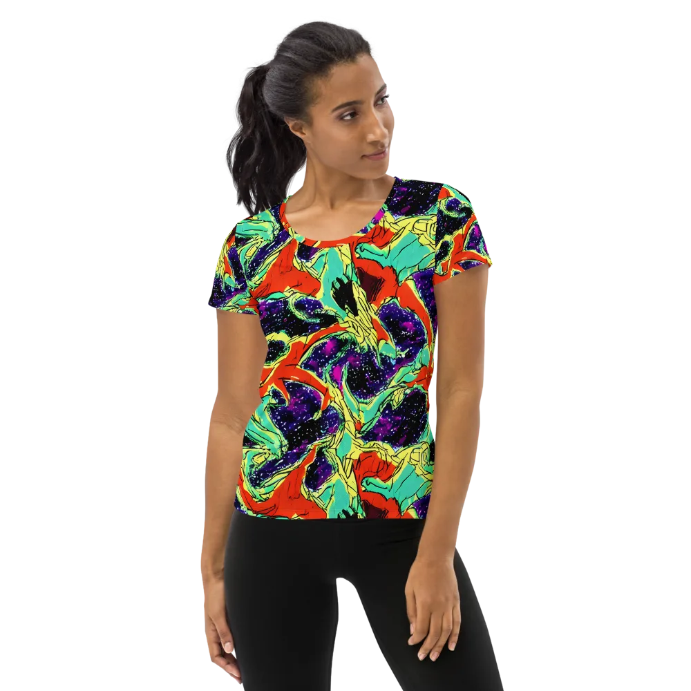 Psychedelic Canopy on Women's Athletic T-Shirt — Front
