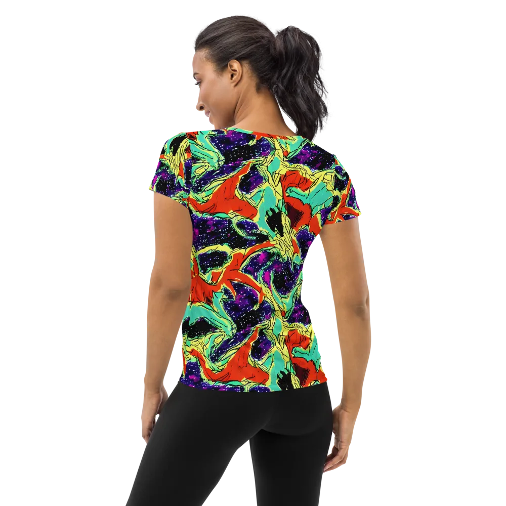 Psychedelic Canopy on Women's Athletic T-Shirt — Back