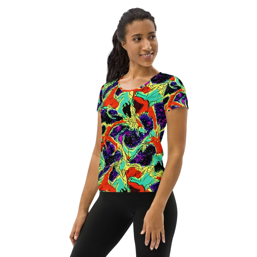 Psychedelic Canopy on Women's Athletic T-Shirt — Left