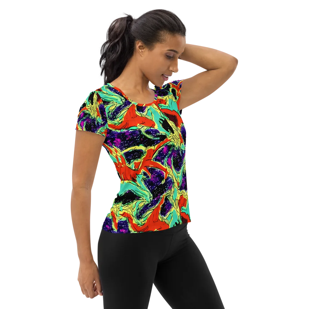 Psychedelic Canopy on Women's Athletic T-Shirt — Right