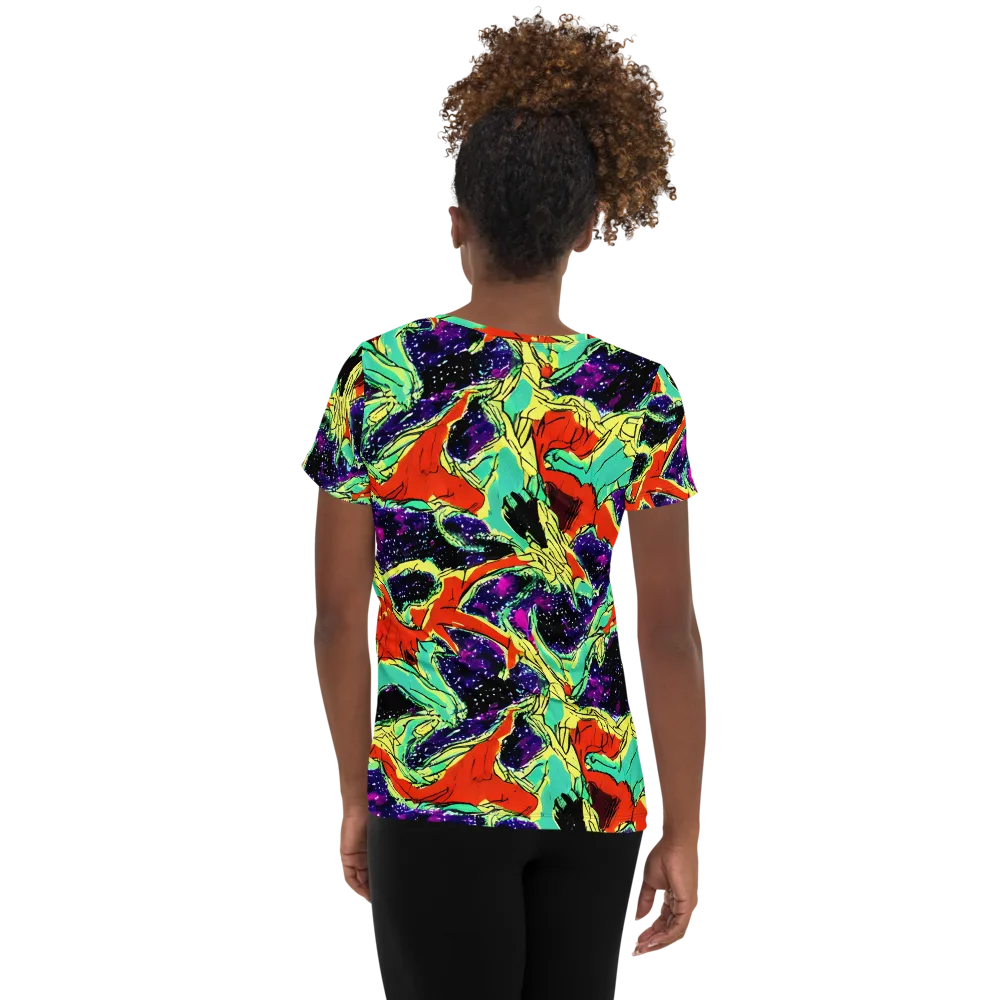 Psychedelic Canopy on Women's Athletic T-Shirt — Back