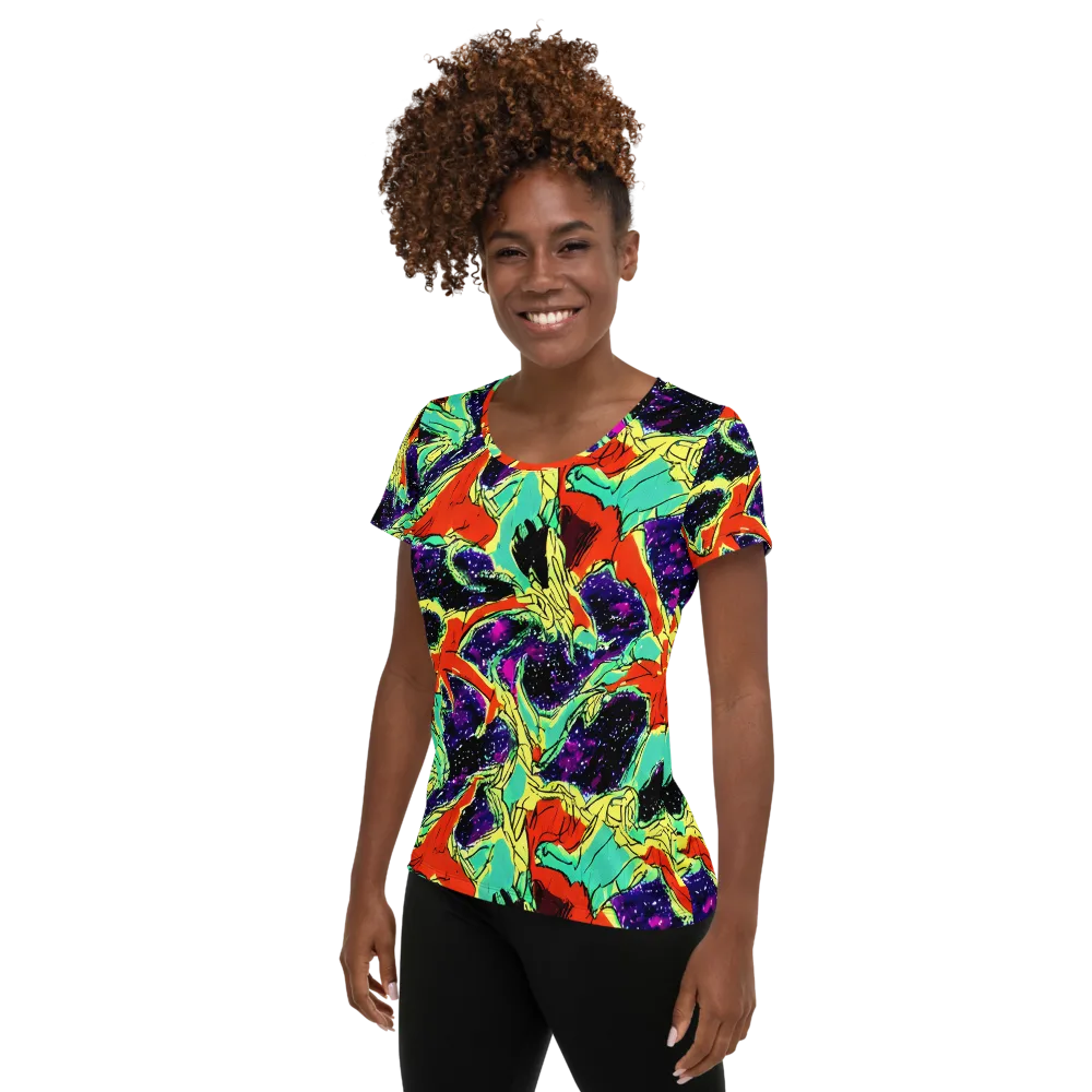 Psychedelic Canopy on Women's Athletic T-Shirt — Left