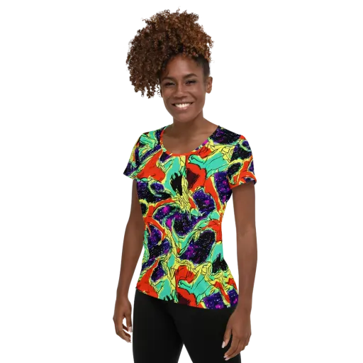 Psychedelic Canopy on a Women's Athletic T-Shirt