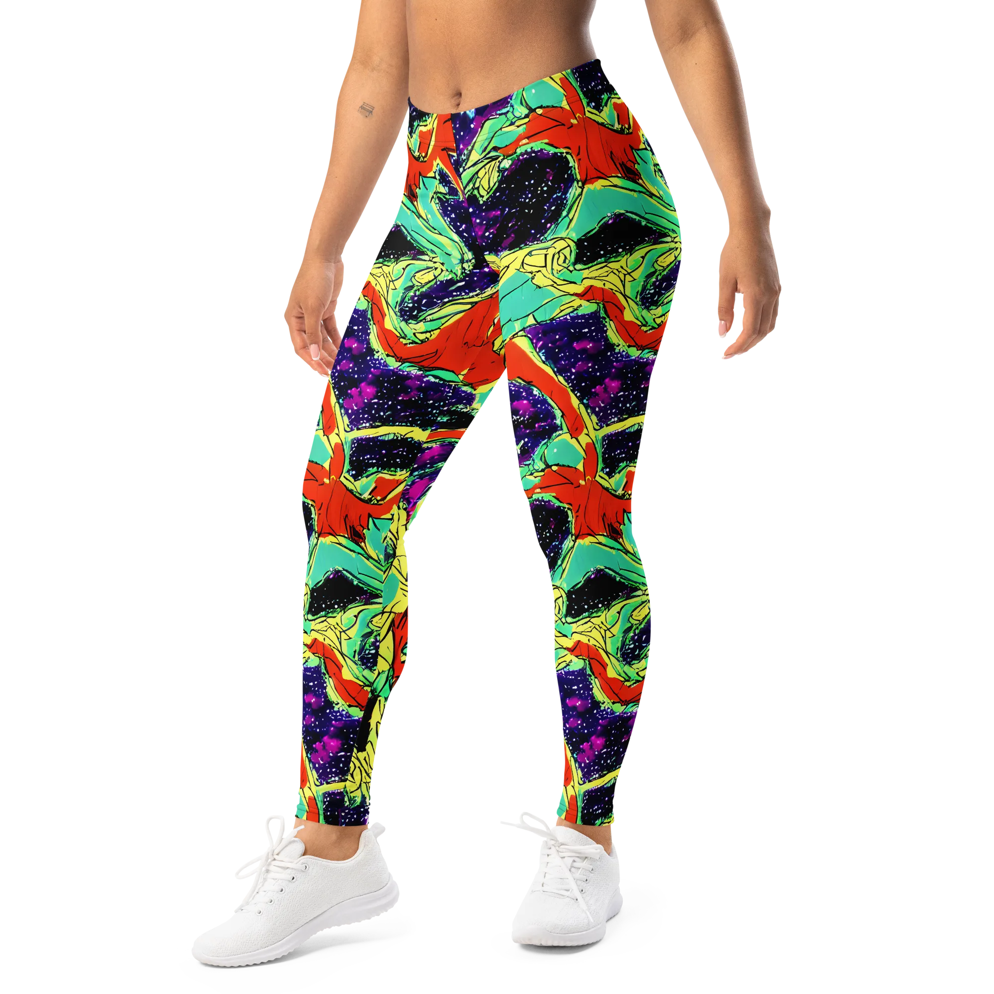 Psychedelic Canopy on Leggings — Left Front