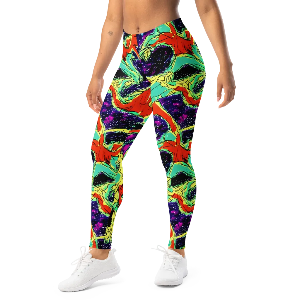 Psychedelic Canopy on Leggings — Left Front