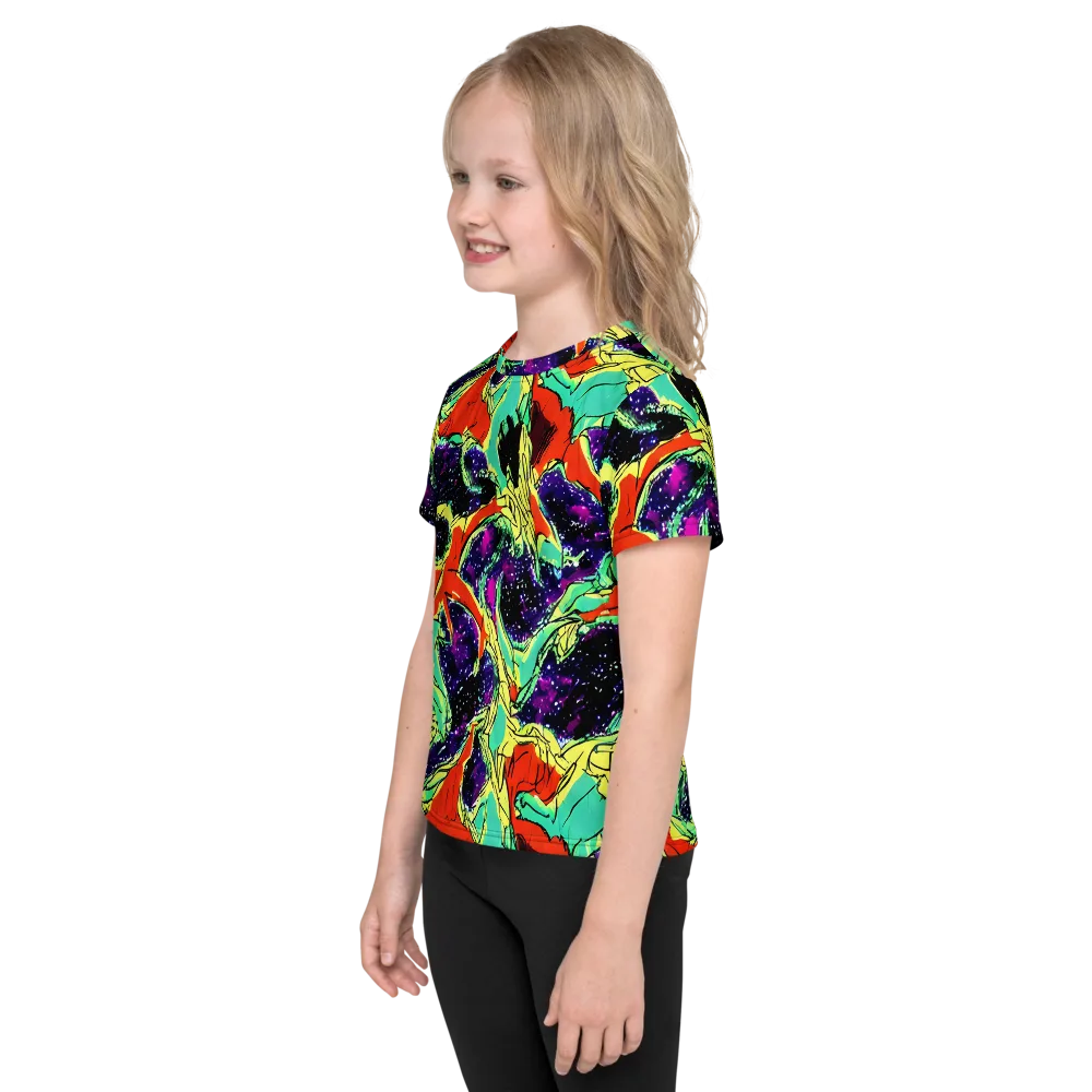 Psychedelic Canopy on Kids Crew Neck T-Shirt — Left