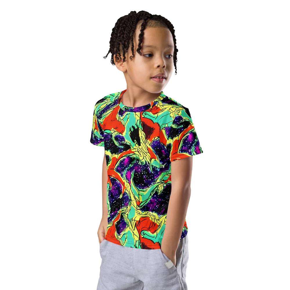 Psychedelic Canopy on Kids Crew Neck T-Shirt — Left Front