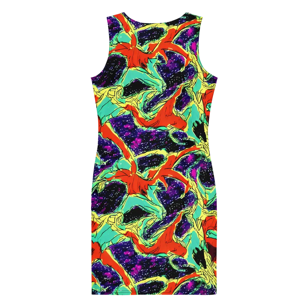 Psychedelic Canopy on Bodycon Dress — Back
