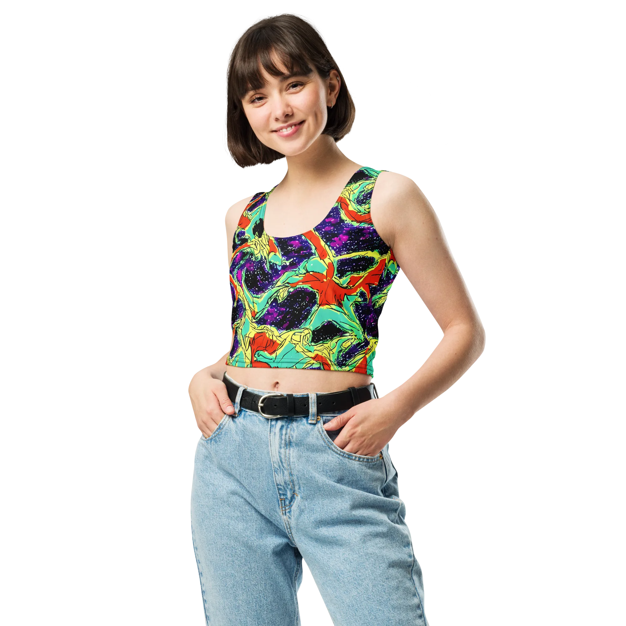 Psychedelic Canopy on Crop Top — Front