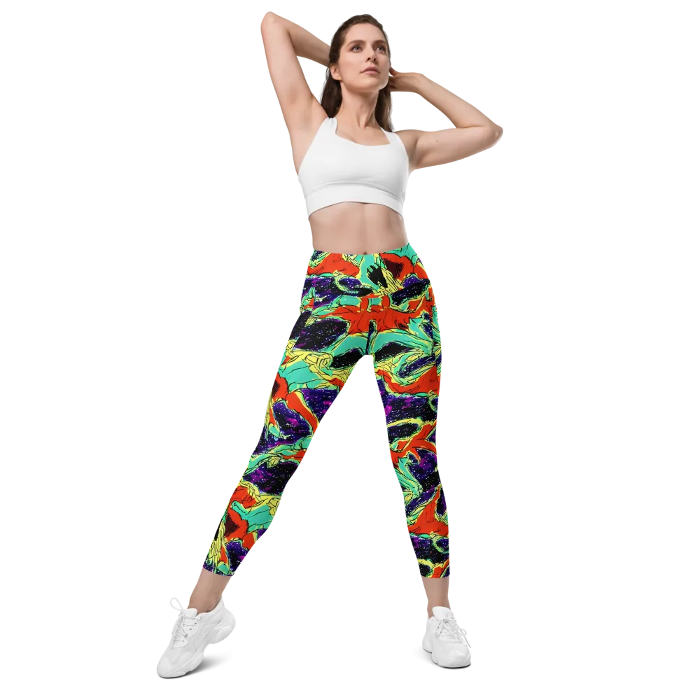 Psychedelic Canopy on Leggings with Pockets — Front
