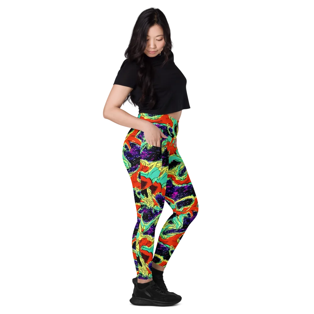 Psychedelic Canopy on Leggings with Pockets — Right