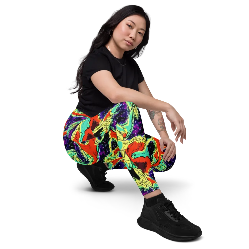 Psychedelic Canopy on Leggings with Pockets — Right Front