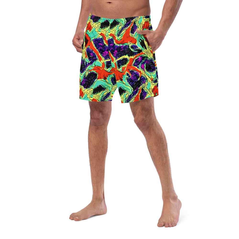 Psychedelic Canopy on Swim Trunks — Left Front