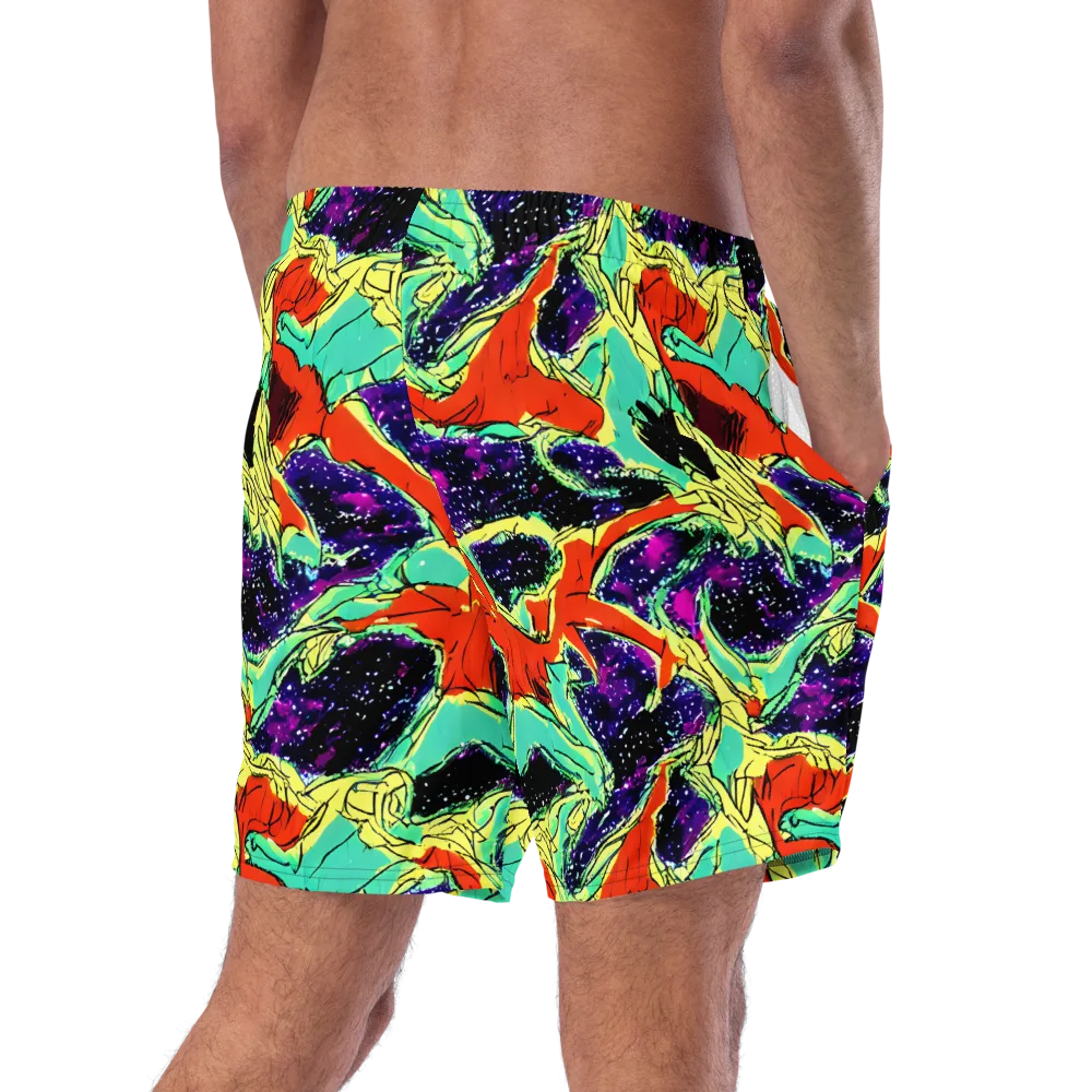 Psychedelic Canopy on Swim Trunks — Right Back
