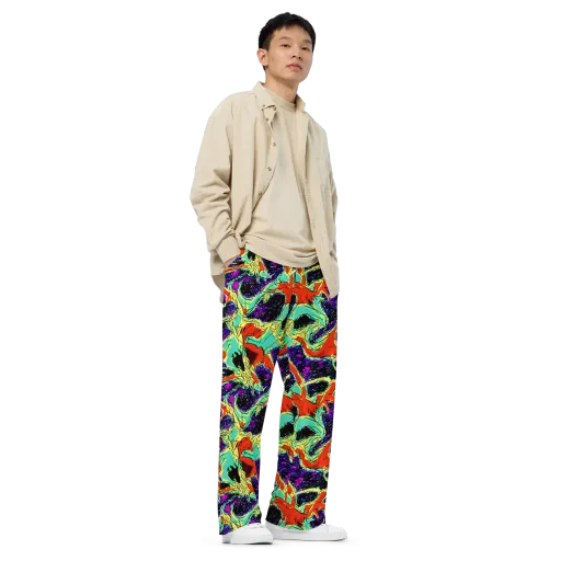Psychedelic Canopy on a Wide-Leg Pants