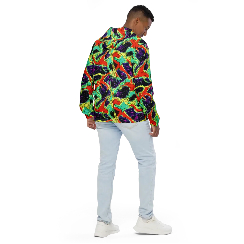 Psychedelic Canopy on Men's Windbreaker — Back