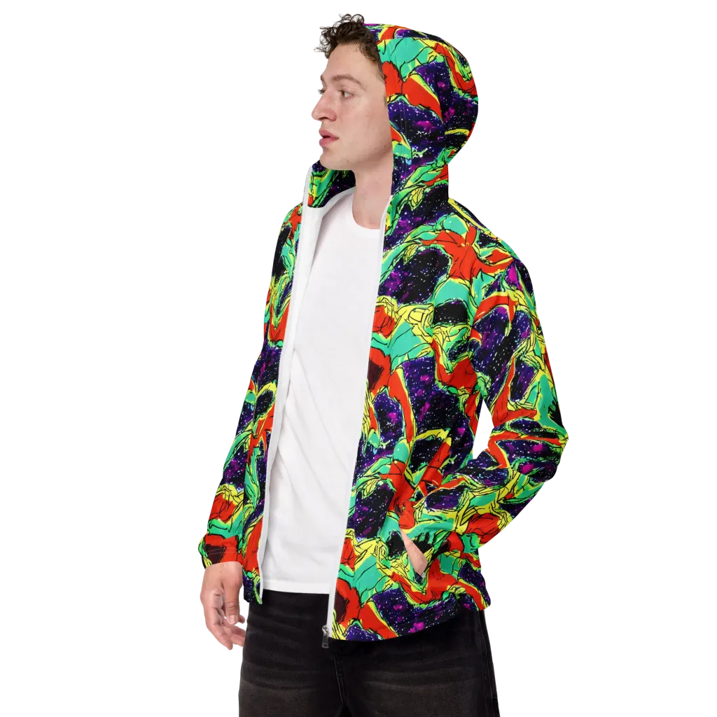 Psychedelic Canopy on Men's Windbreaker — Left Front