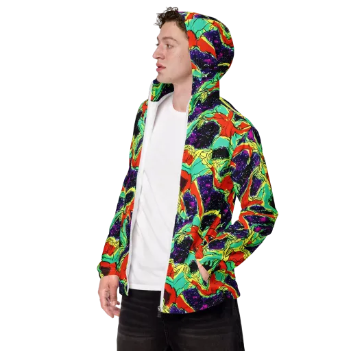 Psychedelic Canopy on a Men's Windbreaker