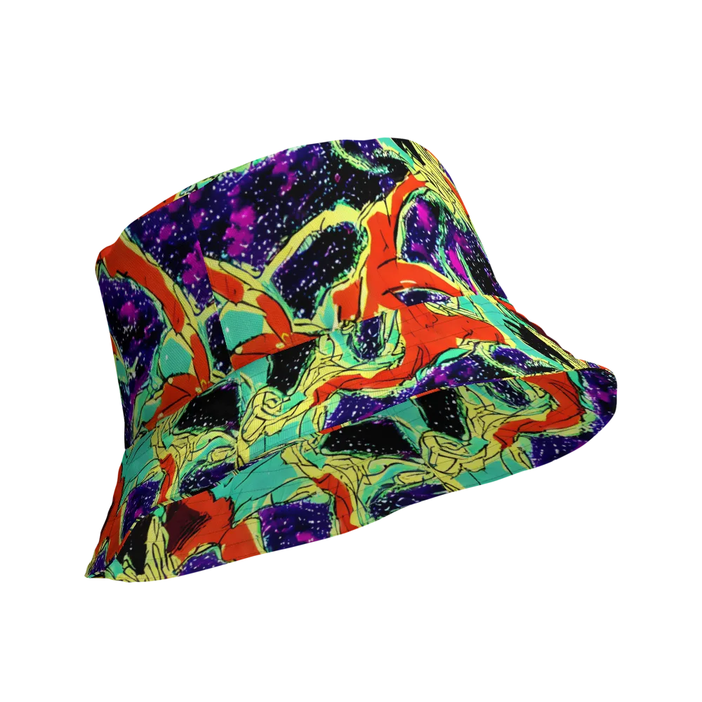 Psychedelic Canopy on Reversible Bucket Hat — Product details Outside