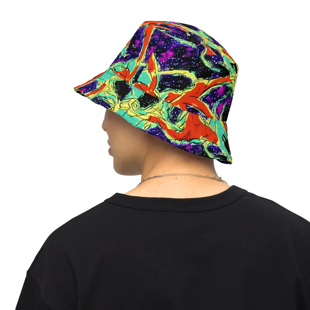 Psychedelic Canopy on Reversible Bucket Hat — Back Inside