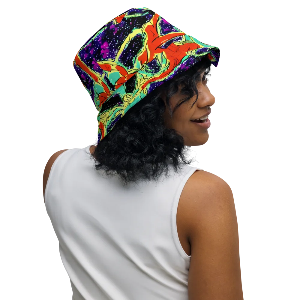 Psychedelic Canopy on Reversible Bucket Hat — Right Outside
