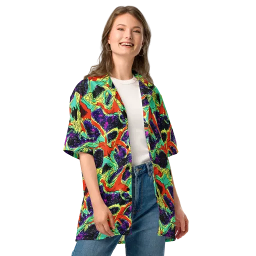 Psychedelic Canopy on a Button Shirt