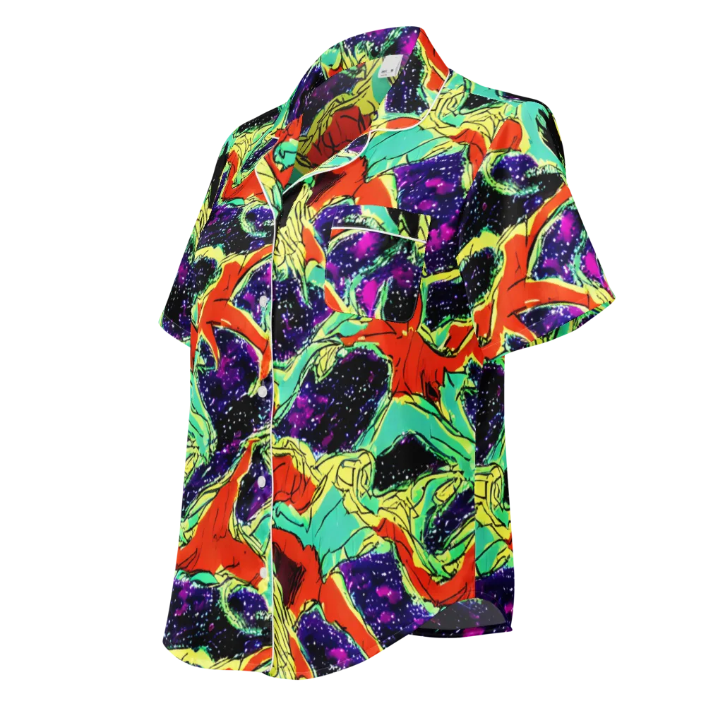 Psychedelic Canopy on Women's Short Sleeve Pajama Top — Left Front