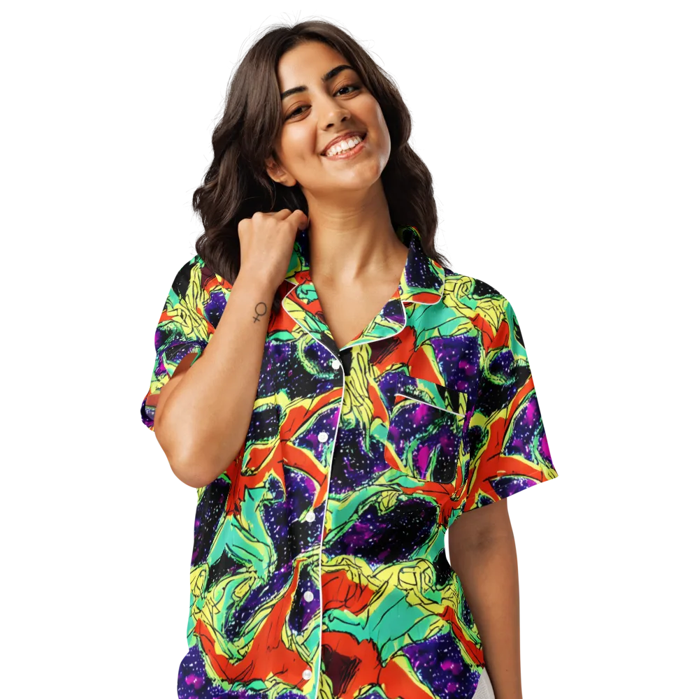 Psychedelic Canopy on Women's Short Sleeve Pajama Top — Front