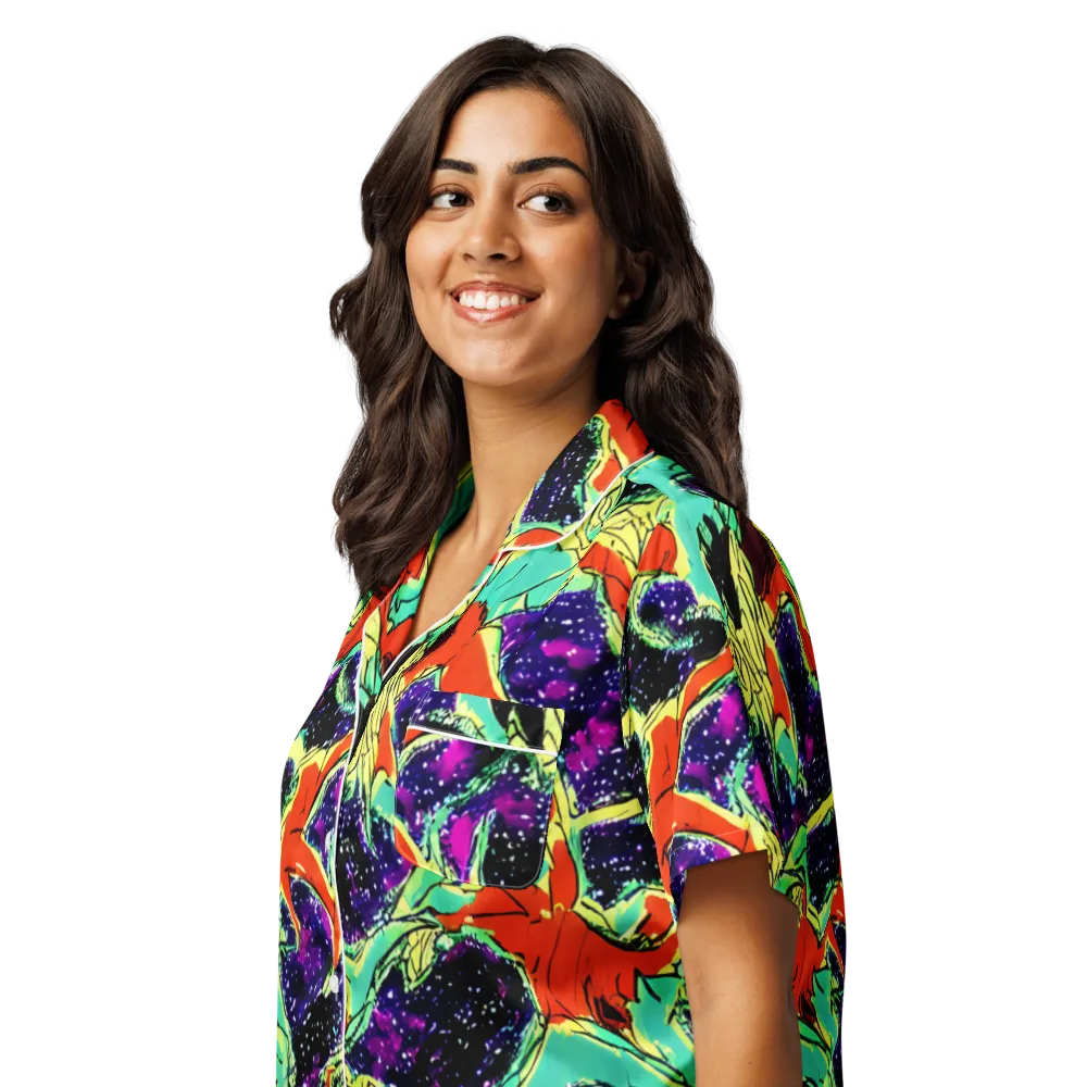 Psychedelic Canopy on Women's Short Sleeve Pajama Top — Left Front