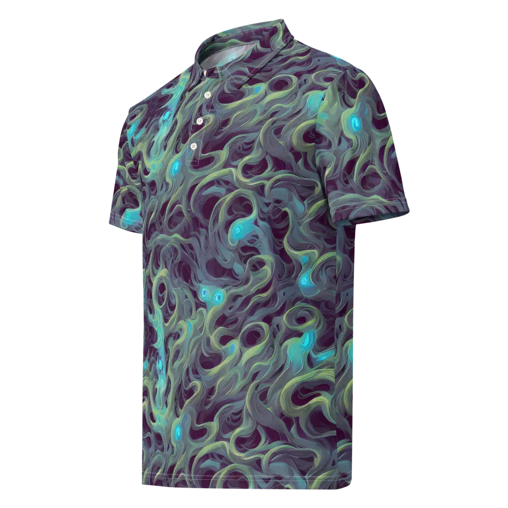 Aqua Apparition on Men's Slim Fit Polo Shirt — Left Front
