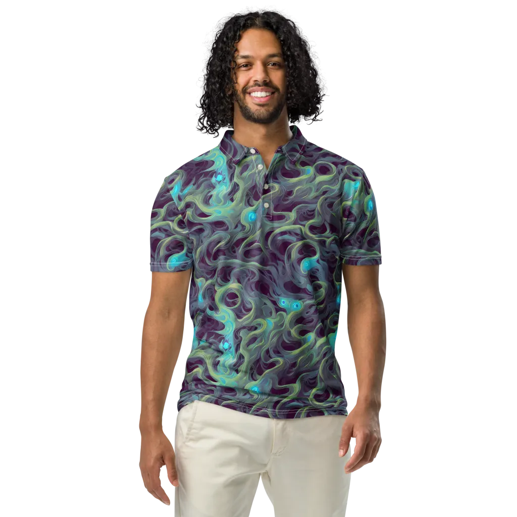Aqua Apparition on Men's Slim Fit Polo Shirt — Front