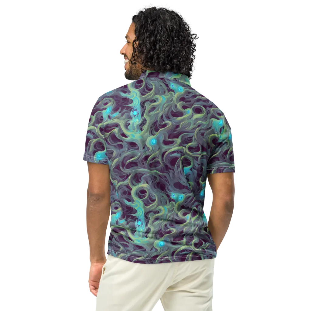 Aqua Apparition on Men's Slim Fit Polo Shirt — Back
