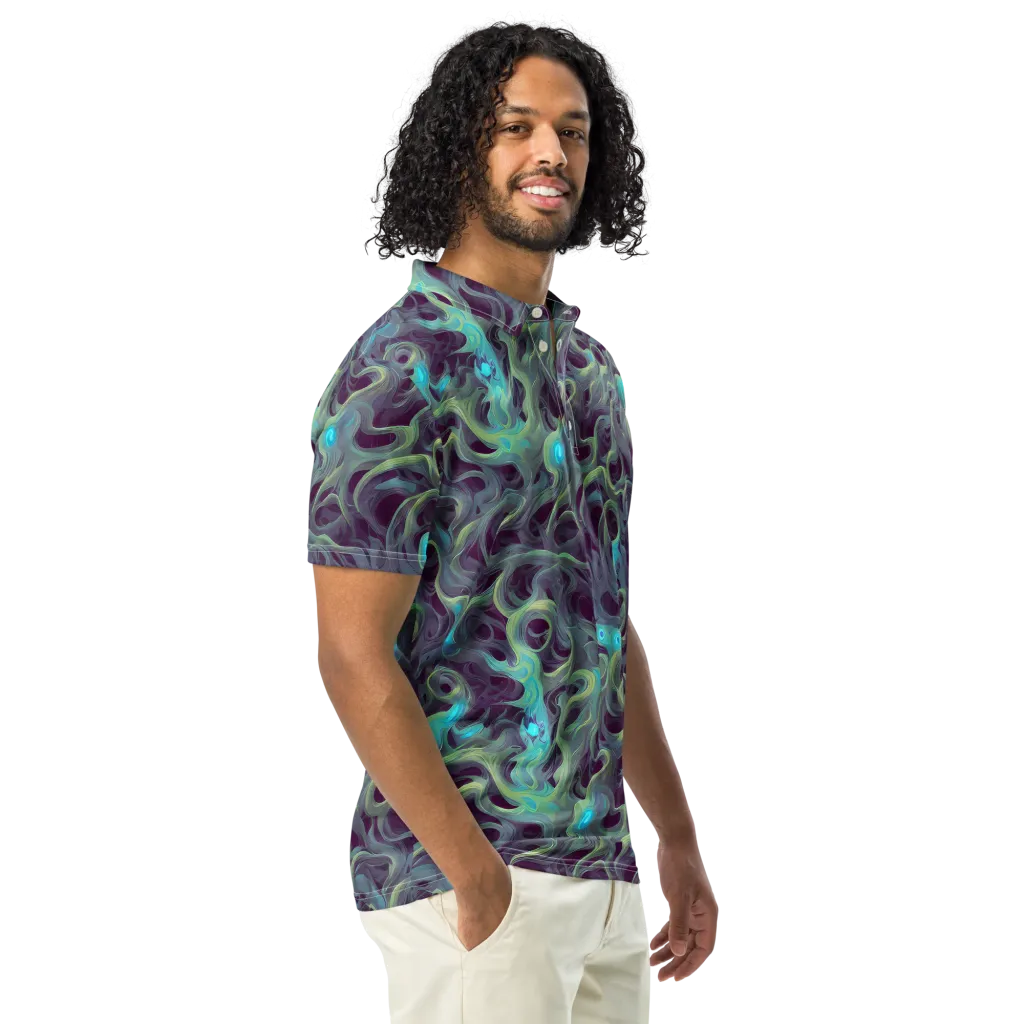 Aqua Apparition on Men's Slim Fit Polo Shirt — Right Front