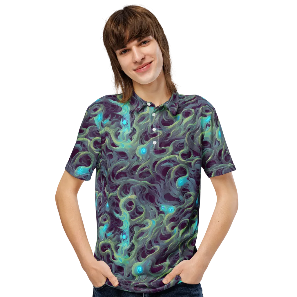 Aqua Apparition on Men's Slim Fit Polo Shirt — Front