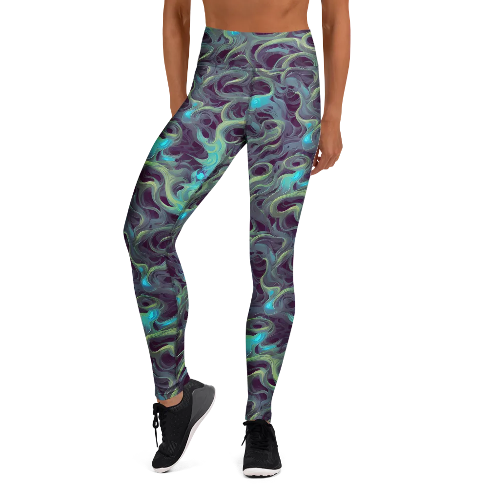 Aqua Apparition on Yoga Leggings — Front